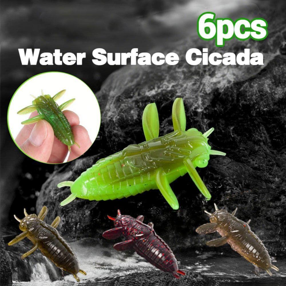 6Pcs Realistic Bionic Worm Lure Anti-hook snag Floating Bait Premium Soft Fishing Lure  Bass