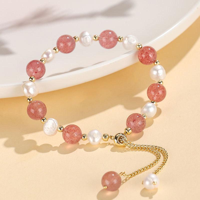 New Freshwater Pearl Beaded Crystal Bracelet Lavender Green Hair Crystal Bracelet Jewelry Wholesale