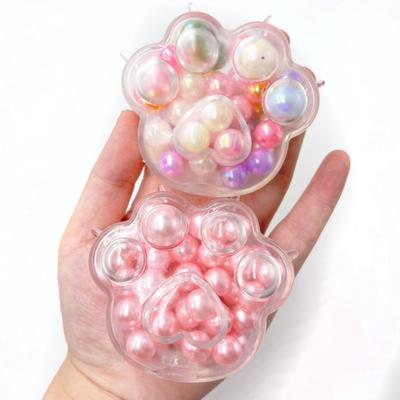 Kawaii Cat Paw Sticky Squeeze Toy Soft Realistic Jelly Glitter Cat's Claw Squishy Stress Relief Toys Kids Adults Unique Gifts