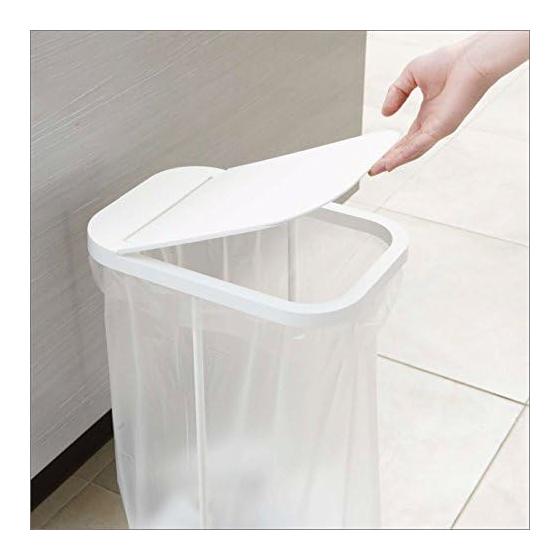 Yamazaki Jitsugyo Trash Can Sorting Garbage Bag Holder Easy to Take Out Garbage Bags Luce (Color 1: Black, Color 2: Black)