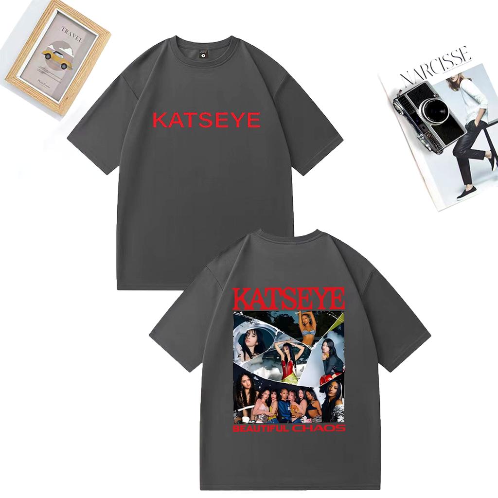 Fashion KATSEYE The Beautiful Chaos Printed T Shirts Men Women's Vintage Clothes High Quality T-shirt Cotton Short Sleeve Tees