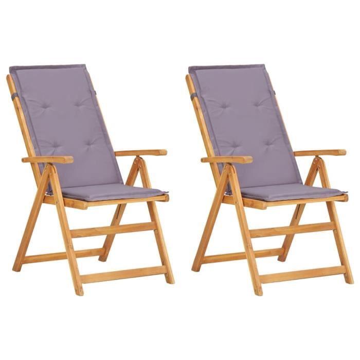 Chaises inclinables de jardin - vidaXL - Marron - Bois solide d'acacia