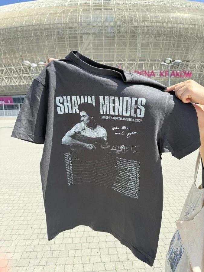 Shawn Mendes Love On the Road Again 2026 Charcoal Shirt reprint L