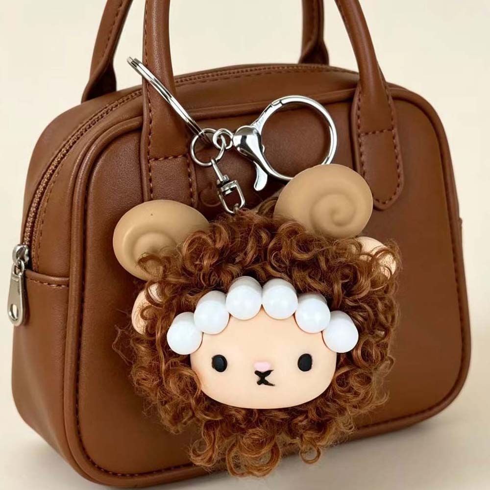 Mini Size Miniature Plush Sheep Doll Pastel Colors Animal Hanging Ornament Trendy Girls