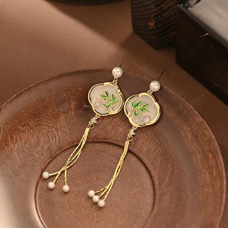 

Новые китайские серьги-подвески длинные ретро национальный стиль древний стиль серьги ципао Ханьфу темперамент 925 silver needle золотой