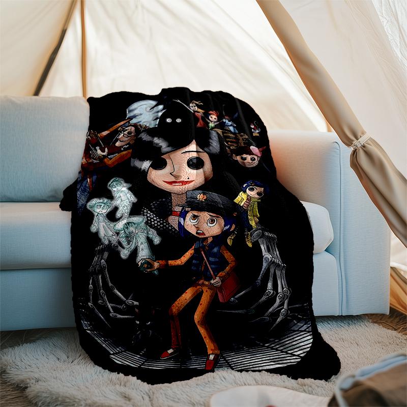 Coraline printed throw blanket—soft,warm;versatile blanket for all seasons—perfect as &air-conditioning throw,nap blanket