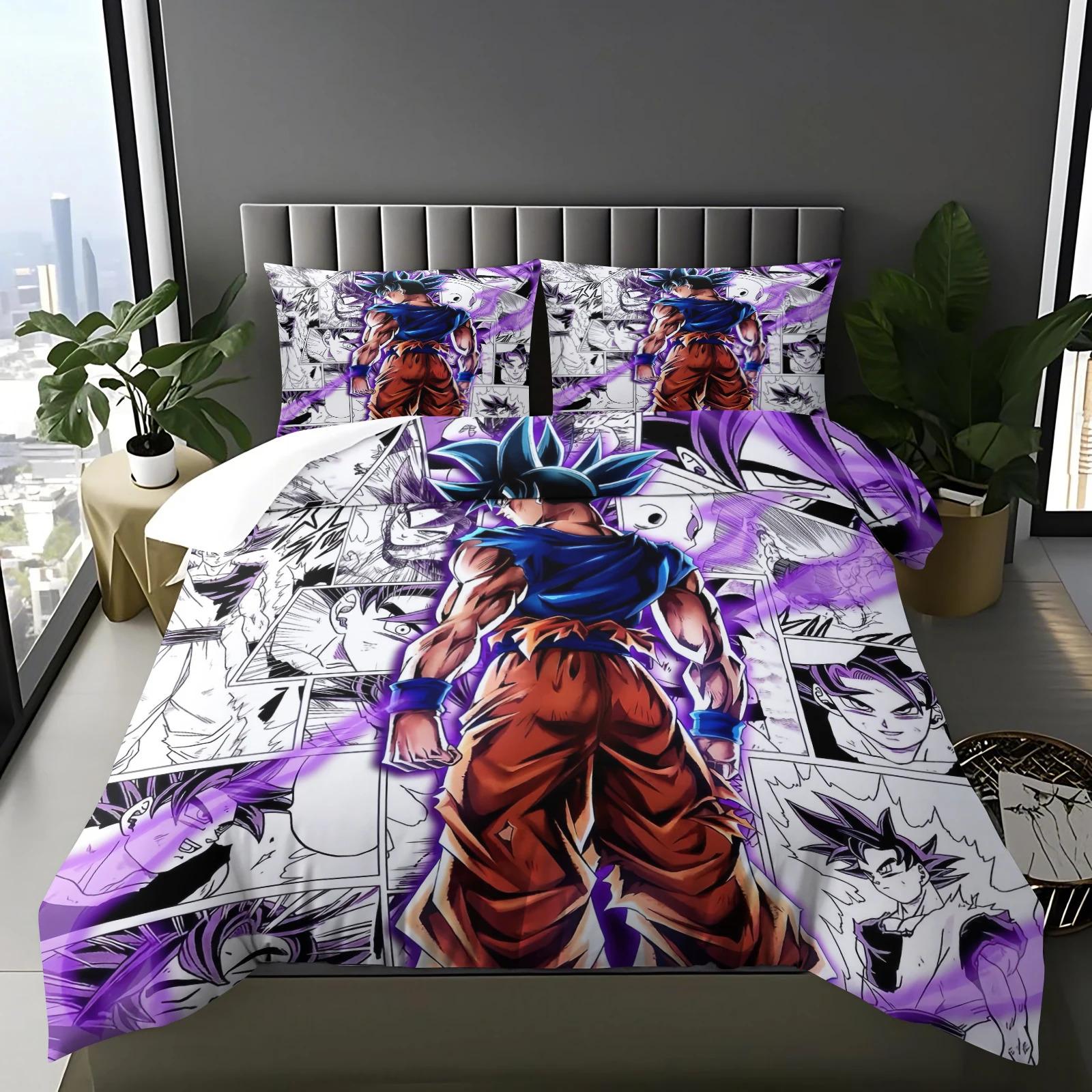 

Аніме Постільна білизна D-Dragon-Ball Підодіяльник і наволочка Ідеальна прикраса для підліткової спальні, 1-2 шт. наволочки/комплекти AU Single(140x210cm)&set