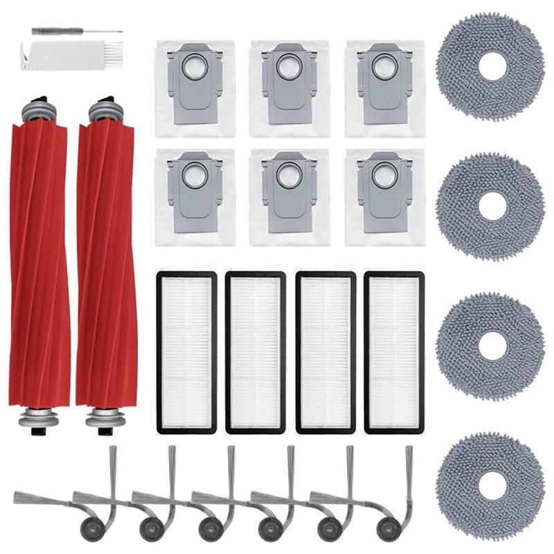 A65T-QV 35A Accessories Kit(24Pcs) For Roborock QV 35A/QV 35S/QR 598/QR 798 Robot Vacuum Replacement Brush Mop Cloth Pads Filter