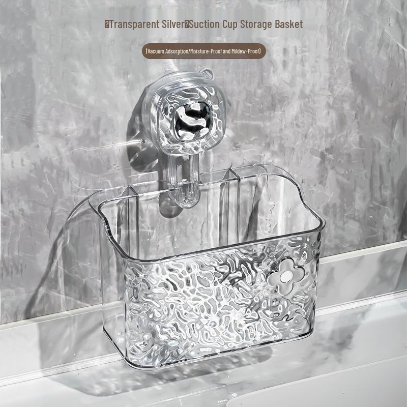 Wall-Mounted Suction Cup Face Towel Storage Box for Bathroom