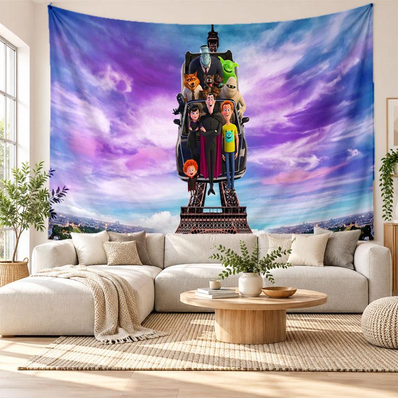 Hotel Transylvania Wall Tapestry Home Decor Hanging Cloth Art Background Tapestry for Bedroom