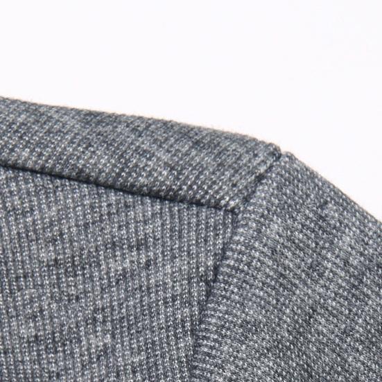 Herren Herbst Winter Pullover Revers ärmellos einreihig einfarbig gefälschte zweiteilige elastische Knöpfe lässig gestreift Plus Größe mittellange Herren