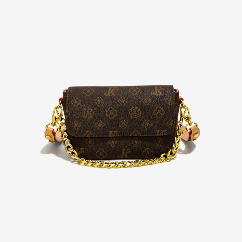 Ny dameveske vind bokstav kjede liten firkantet veske bærbar skulder skrå veske