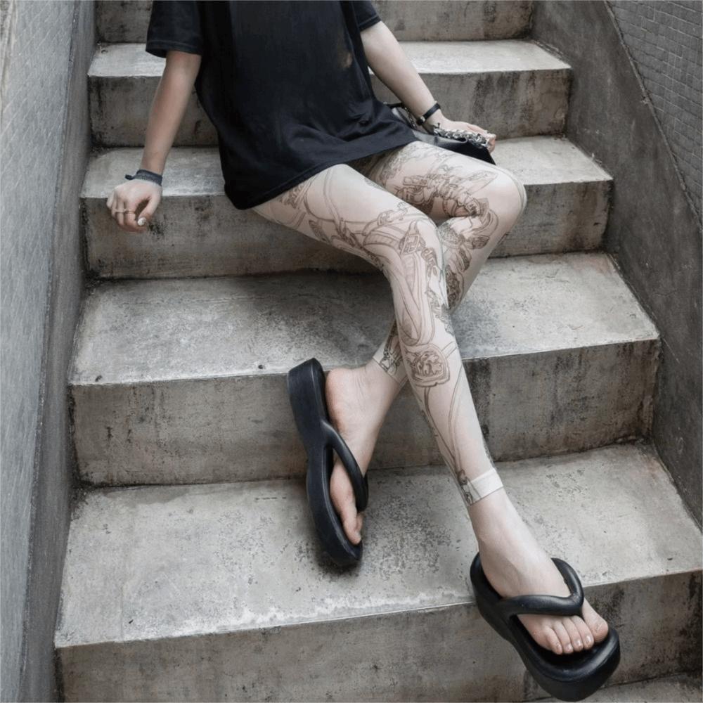 High Waist Leopard Pantyhose 80D Sexy Long Socks New Leggings  Women