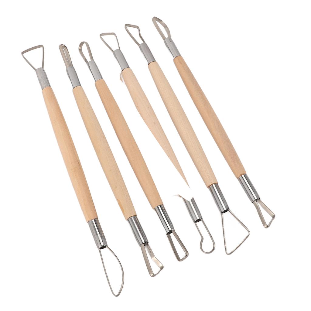 6Pcs Clay Sculpting Loops Rakes Tools Set Double Ended Pottery Modelling Shaping Craft Kit