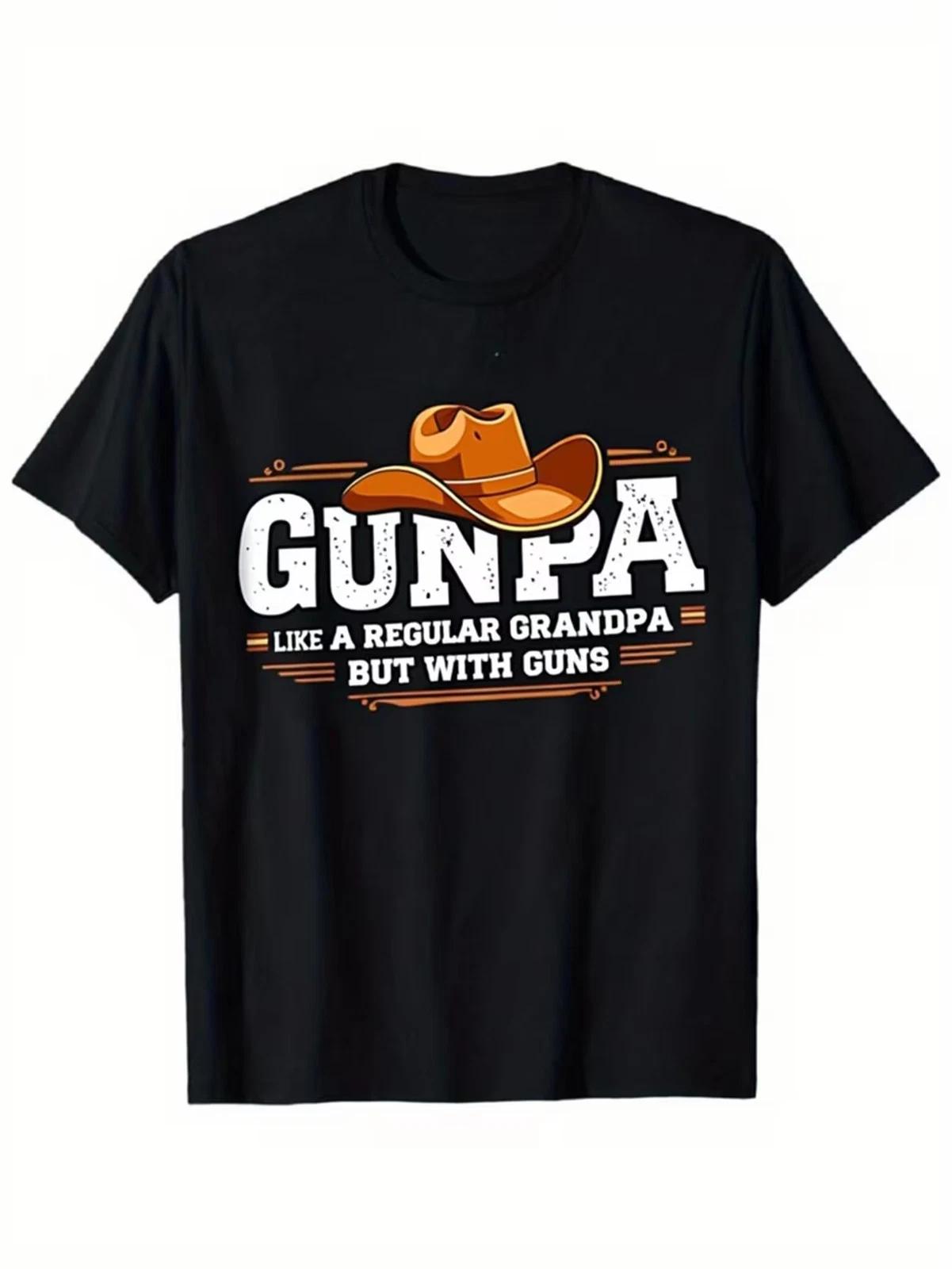 Men s Funny Gunpa Grandpa T-Shirt - Western Saying  Like a Regular Grandpa But w L
