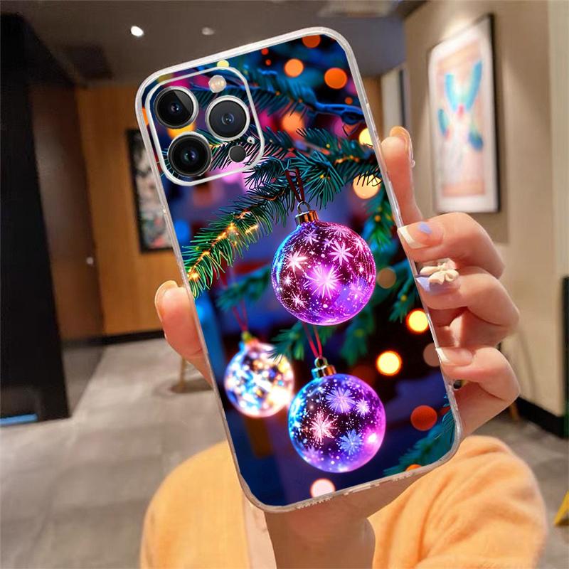 Merry Christmas Tree Phone Case Carcasa Funda For iPhone 17 Pro Max Air 16 15 14 13 Pro Max 15 16 Pro 15Plus Case