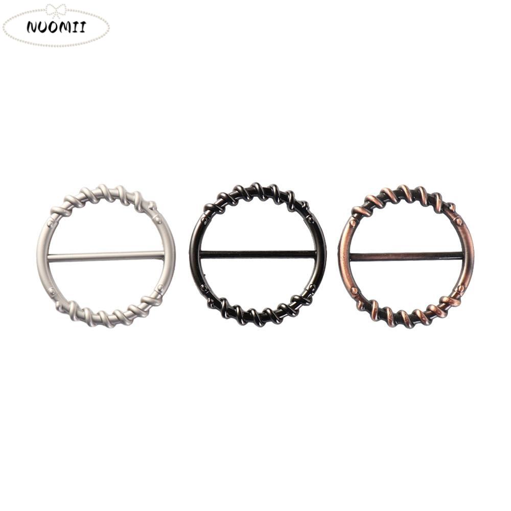 Waist Adjustment Fixed Snap Clothing Corner Knotted Buckles Multifunctional Hijab Scarf Clip Round Metal Scarf Buckle Gold
