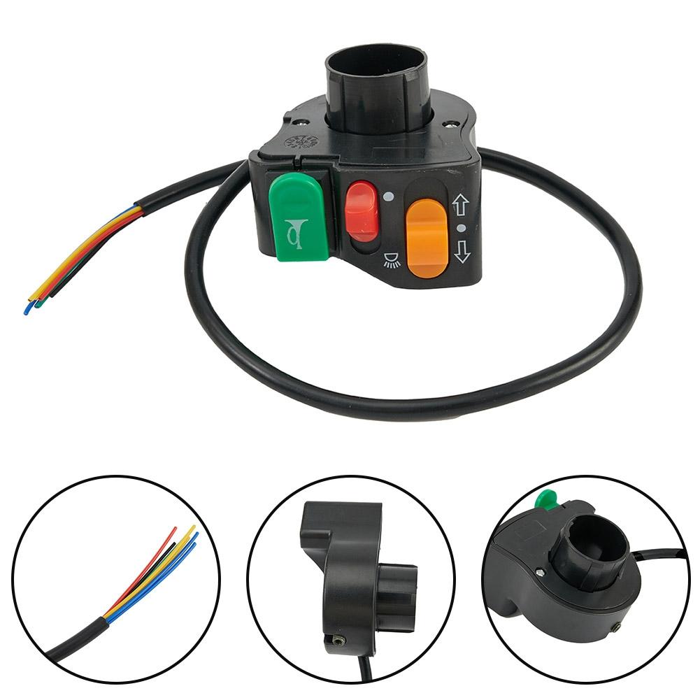 22mm Motorcycle Switch Accessories Black Button DC 12V