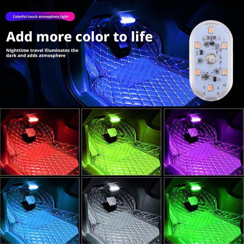 Mini Car LED Light USB Charging Interior Lamp For Armrest Box Touch Magnetic Reading Lamp Foot Light Car Roof Light Read Li E4I4