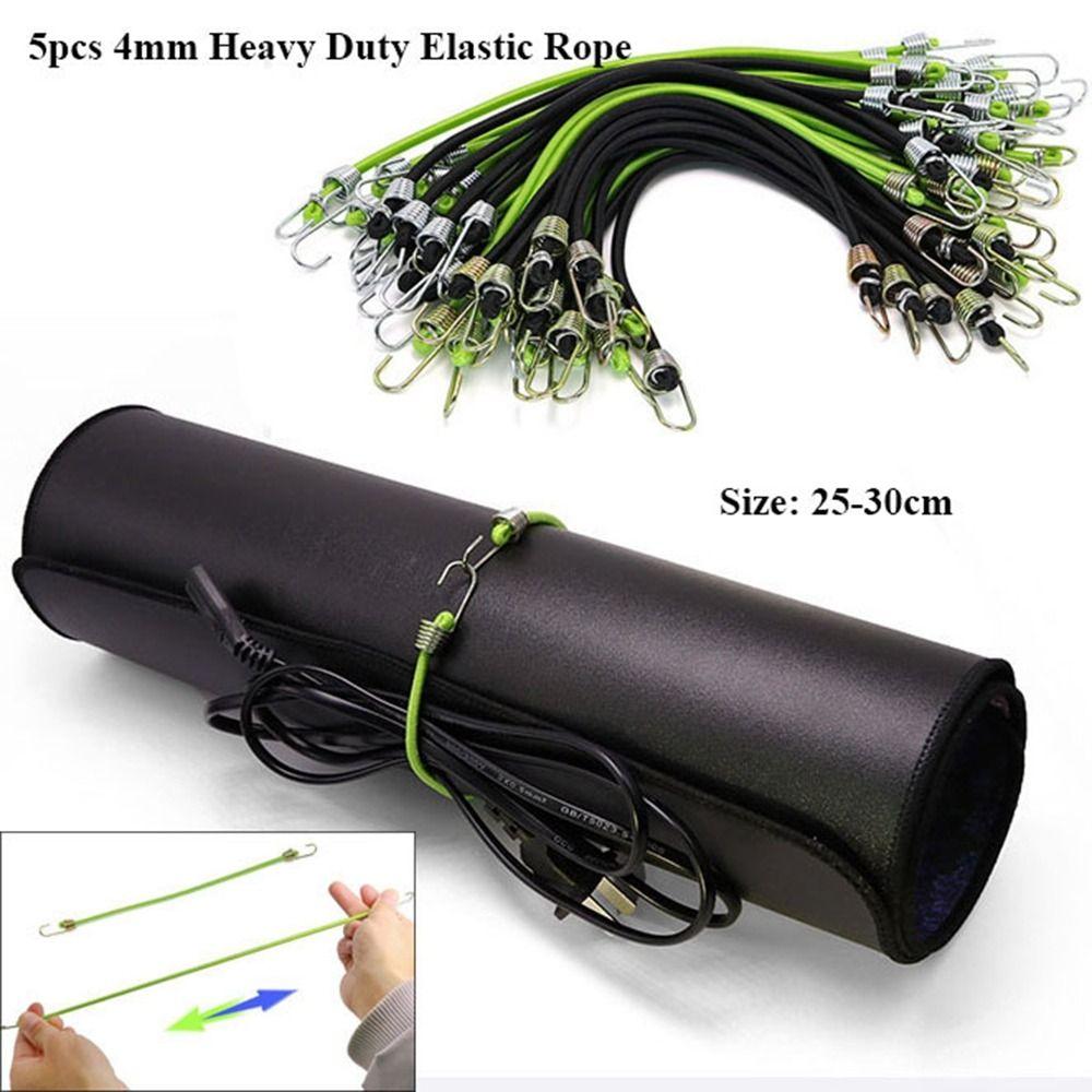 5 Stück Grün Schwarz Elastisches Seil Strapazierfähige Elastische Bungee-Kabel Gepäckseil Outdoor-Werkzeug