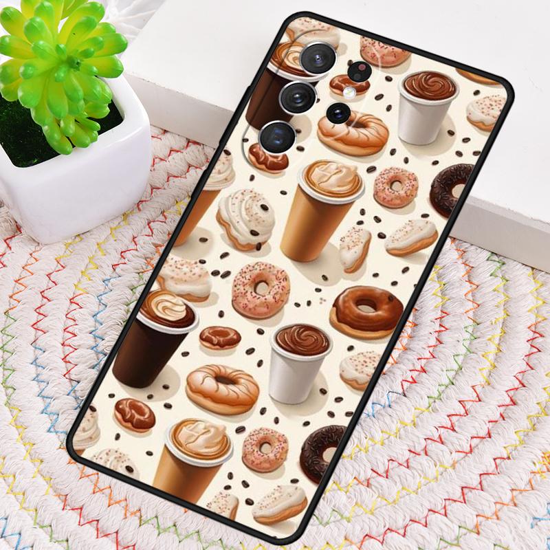Donut Sweet Desert Coffee Phone Case for Samsung Galaxy Note 10 Pro S26 Ultra S23 S24 FE S25 S21 S22 PLUS Shockproof Cove
