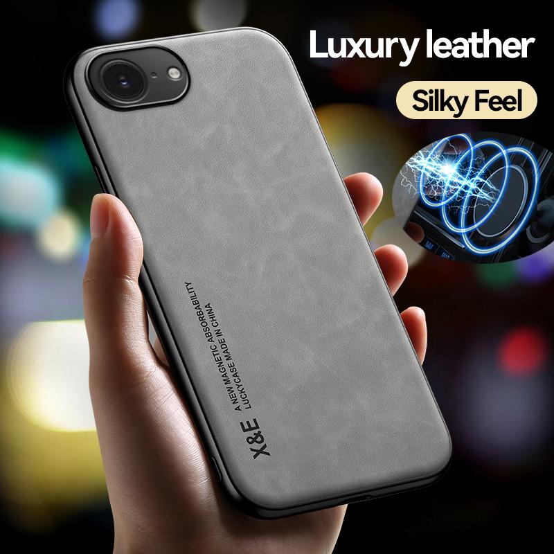 Light Luxury Sheepskin Phone Case For iPhone 16E With Magnetic Suction-Soft TPU Silicone Phone Case