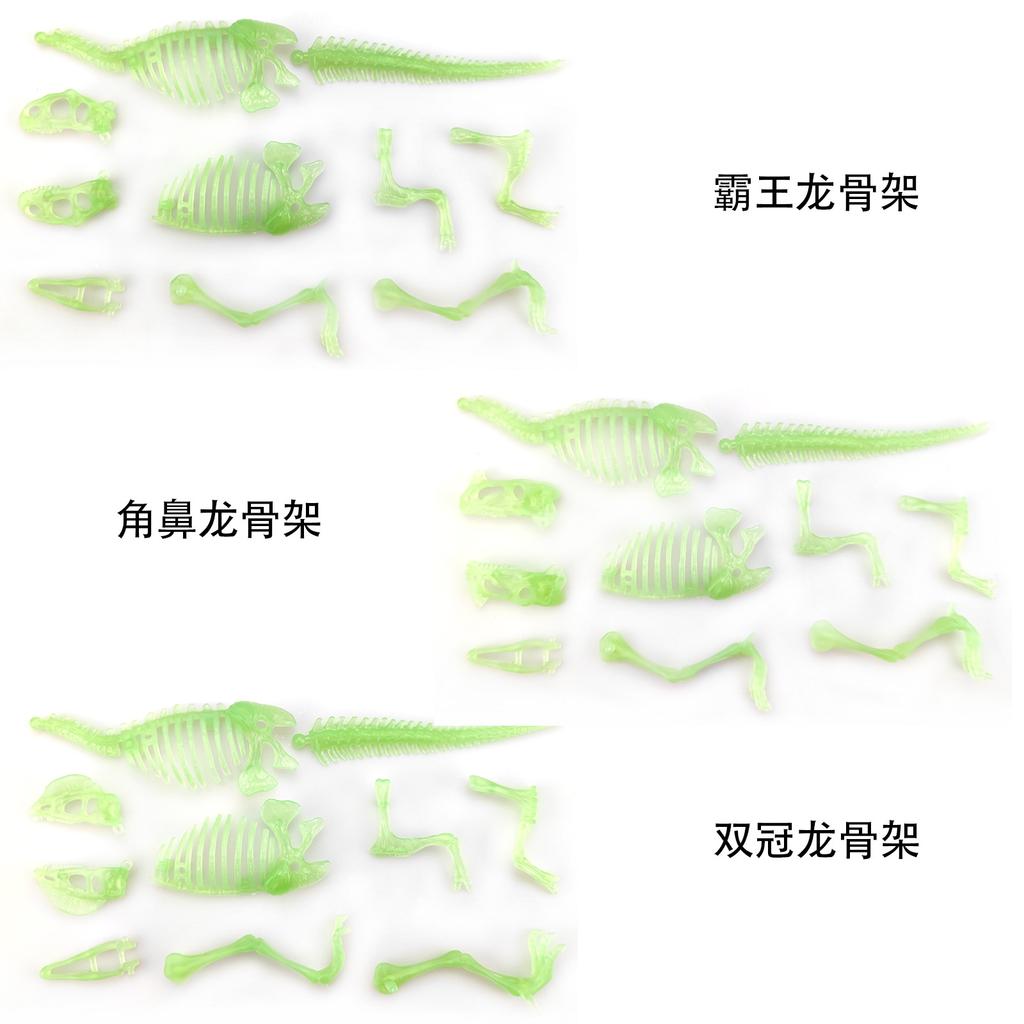 Archaeology Dinosaur Fossil Skeleton Assembly Kit, Glow in Dark T-Rex Fluorescent Model