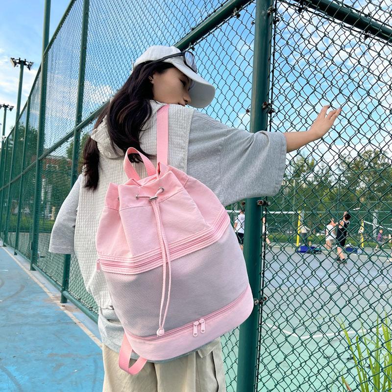 Ultra-light anti-splashing drawstring bundle mouth bag backpack women's new sports cycling backpack outdoor travel big bag tide