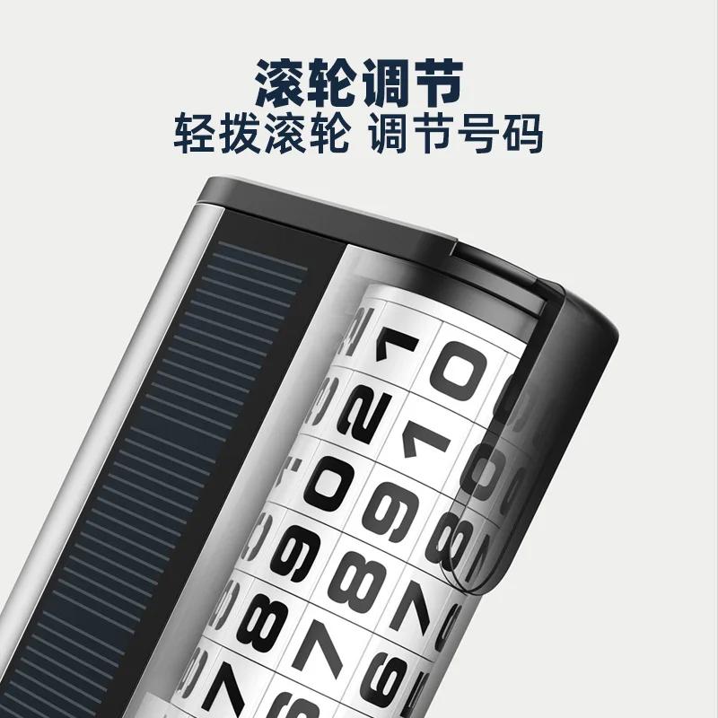 Bilparkeringsnummerskilt Lysende Bilparkeringskort Solar Lading Midlertidig Stopp Telefonnummerkort For Bildekorasjon Tilbehør