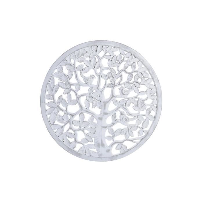 Décoration murale - MDF - Arbre - Blanc - 80 x 2 x 80 cm - Design contemporain