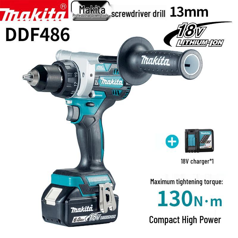 

Makita DDF486 18V Акумуляторний безщітковий дриль/шуруповерт вилка CN (адаптер в комплекті)
