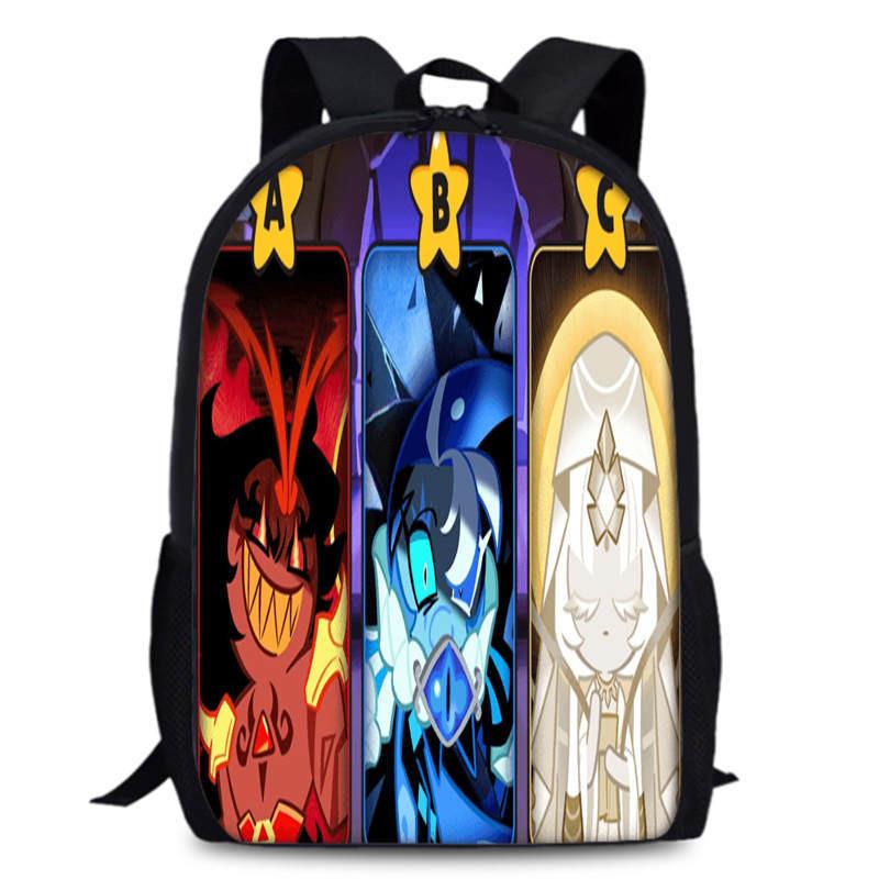 Cookie Kingdom Run School Backpack Oxford Fabric Curved Straps For Kids Unisex