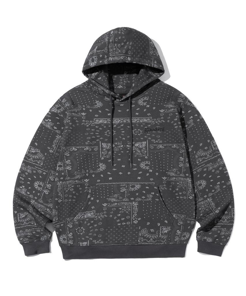 Paisley Pattern Hoodie - Black