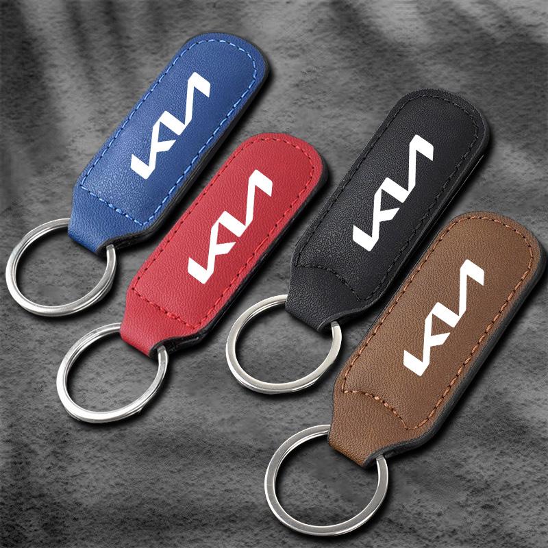 ISFR5 Leather Car Keychain Keyring Anti-Loss Key Holder Gift For Kia KN Sportage Morning Ceed Picanto Rio ProCeed Niro Accessories