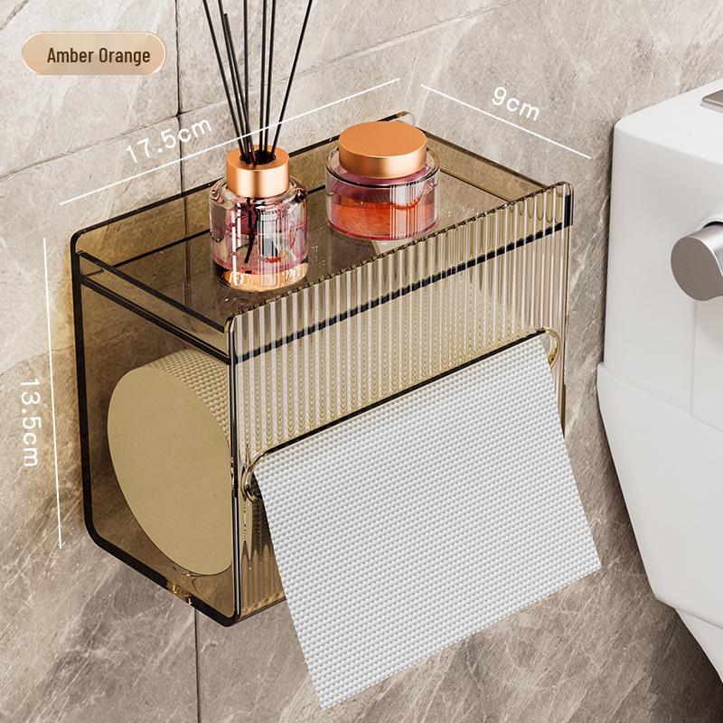 Acrylic Wall-Mounted Tissue and Toilet Paper Box