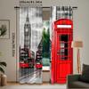 2 Stück London Vorhänge London Telefonzelle auf der Straße Traditionell Lokal Kulturell UK Retro Für Schlafzimmer Wohnzimmer Und Esszimmer
