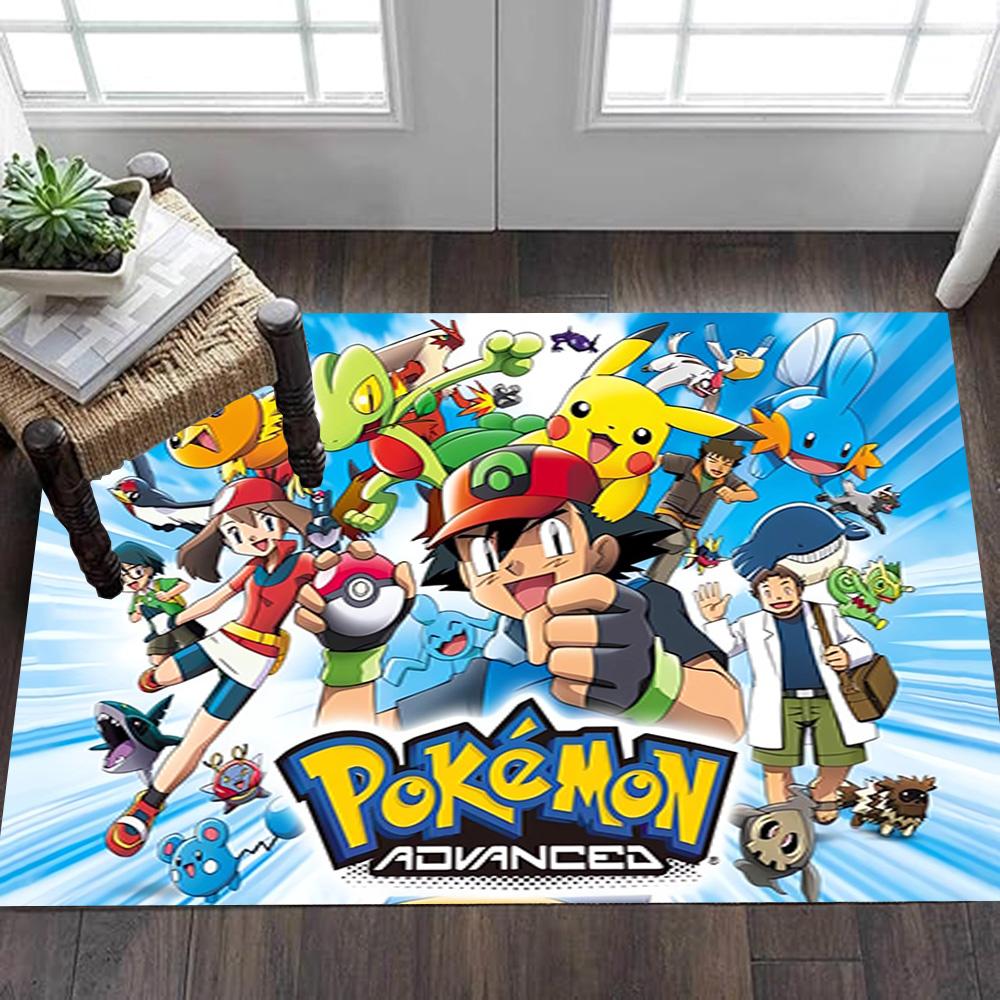 Pokemon Go Pikachu Poster Decoration,Carpet,Living Room,Bedroom, Non-slip,Square rug