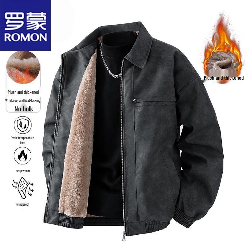 ROMON Men's Casual Autumn/Winter Lapel Jacket