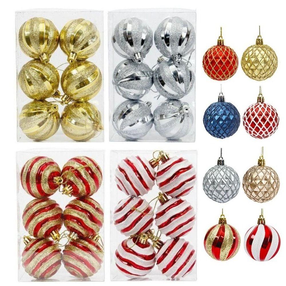 6Pcs/Set Gift Xmas Tree Decoration 6cm Christmas Spheres Pendant Party Decoration