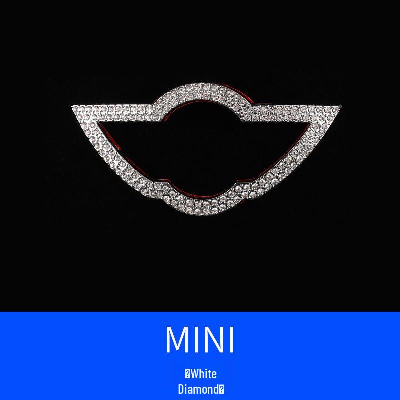 Naklejka z logo na kierownicę z cyrkoniami - Stylowa dekoracja wnętrza samochodu