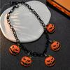 Gothic Halloween Necklace Pumpkin Ghost DIY Necklace Pendant Collarbone Chain Cosplay Girl Neck Chain for Party Prom Halloween