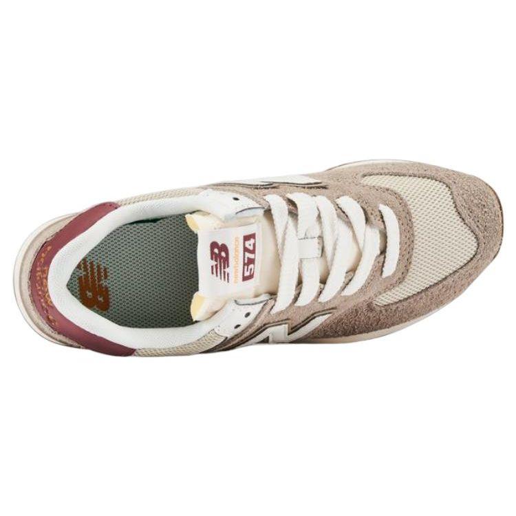 New Balance 574+ Driftwood Mujer Zapatillas Marrón Lavado-Borgoña Sal Marina WL574ZKA