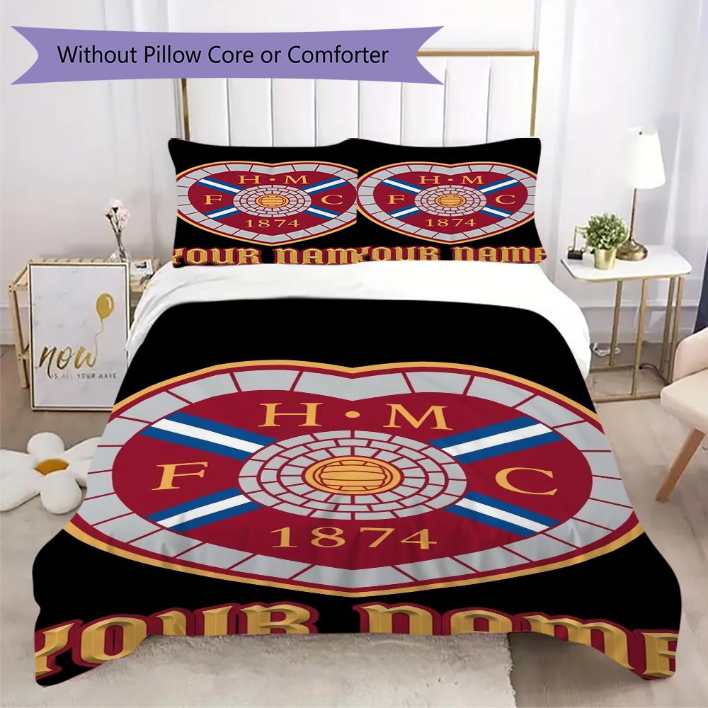 Custom Name Heart of Midlothian Pattern Bedding uilt Set uilt Cover Pillowcase Home Decoration Birthday Gift (1*duvet cover+2*pillowcase without core)