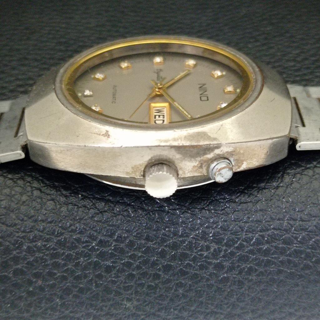 GENUINE VINTAGE NINO CRYSTAL AUTOMATIC SWISS MENS ORIGINAL DIAL WATCH A702478-5 R124-a702478