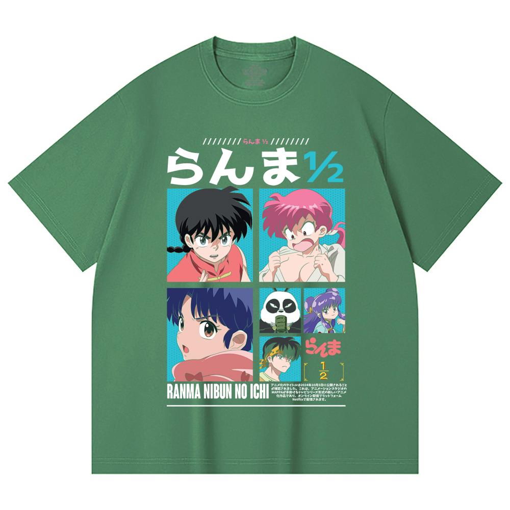 230 Gsm 100% Cotton Ranma 12 V1 Print Unisex Heavy Cotton T Shirt