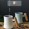 Holzgriff Mundspülbecher Paar Zahnbürstenbecher High-End Kunststoff Mundspülbecher Doppellagig Kontrastfarbe Mundspülbecher