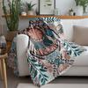 Boho Floral Print Blanket Throw Soft Fleece Bed Blanket Decorative Throw Blanket for Sofa Couch Living Room Bedroom