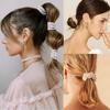 3 Stück Kunstperlen Haargummis • Elastische Scrunchies Dehnbare Bänder • Perlenketten Haaraccessoires für Damen • Pferdeschwanz Dickes Haar • Weiß&Gold&Rosa