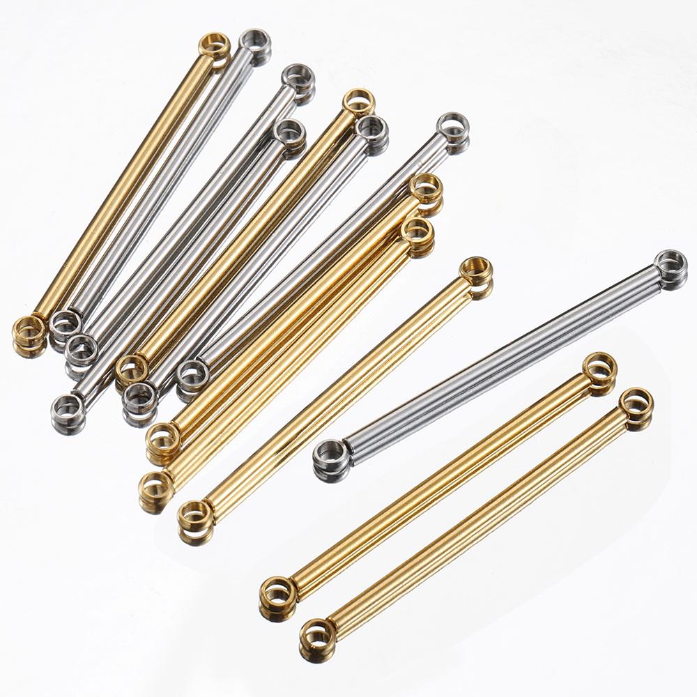 10pcs Stainless Steel Bar Stick Connectors Gold Color Plated Connector for DIY Drop Earrings Jewelry Making Necklaces Components