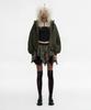 Milkeuaeswiaendeudolseu Leopard Layered Skirt - Olive